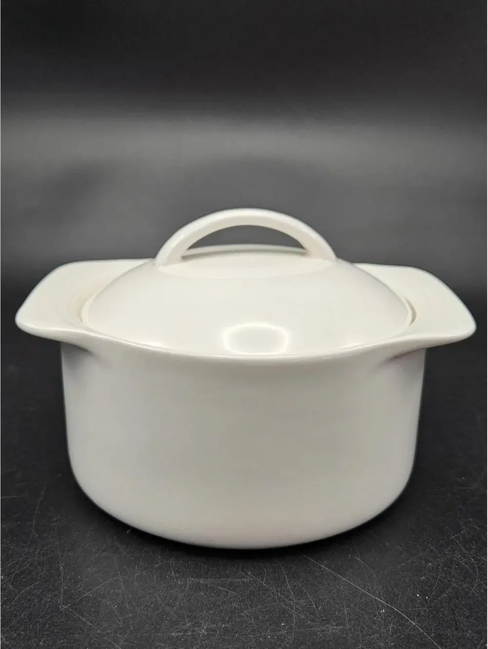 Ciroa White Stoneware Lidded Mini Casserole Cocotte Dish 5